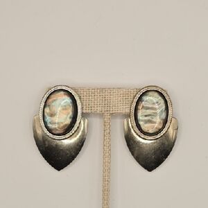 Silver and Abalone Shell Earrings